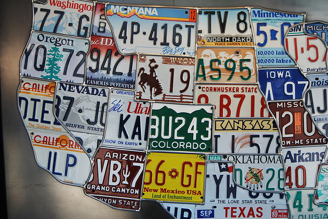 Old License plate Map